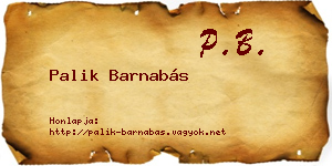 Palik Barnabás névjegykártya